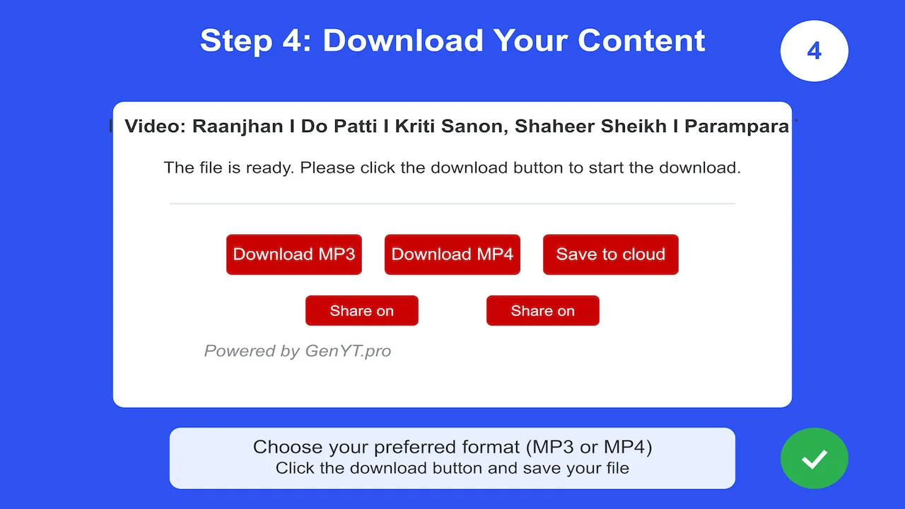GenYT Pro (GenYoutube) download interface
